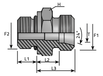 Hrdlo JIC UNF / Metrika Straight coupling JIC UNF / Metric